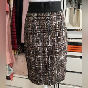 Giambattista Valli Tweed Brown Pencil Skirt